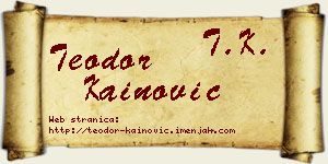 Teodor Kainović vizit kartica